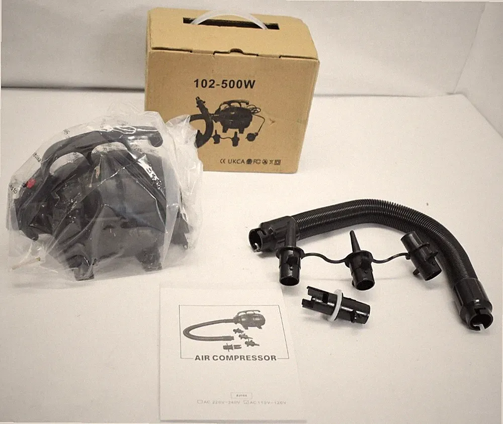 102-500W Corded Electric Air Compressor 3 Nozzles AC 110V-120V 500W Black