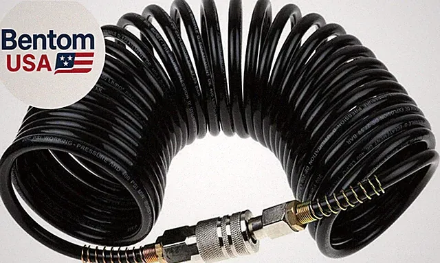 25Ft Air Compressor Hose with Bend Restrictor and 1/4 Quick Coupler - Coiled Fle