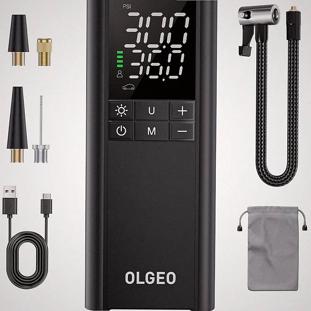 Olgeo Tire Inflator Portable, 170PSI Cordless Air Pump, Black