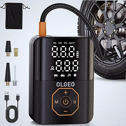 Tire Inflator Portable Air Compressor, 160PSI Pump for Car, Jet Black